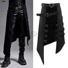 Medieval Cosplay Costume European And American Diablo Rock Punk Ashes Series Gothic Asymmetric Skirt Men's Punk Men's Skirt