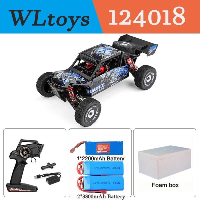 124017 124007 75KM/H  RTR 2.4G Racing RC Car Brushless 4WD Electric High Speed Off-Road Drift Toys