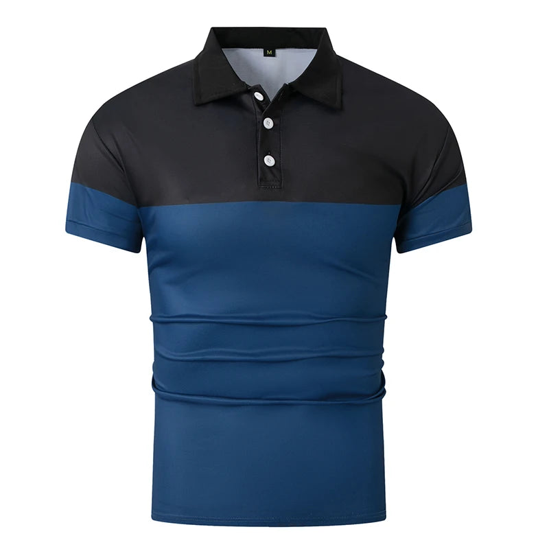 Men's summer short sleeved polo shirt business casual 3D striped T-shirt