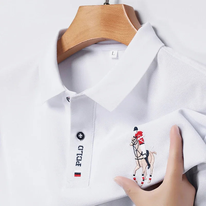 Men's Embroidered Casual Fashion Short Sleeved POLO Shirt