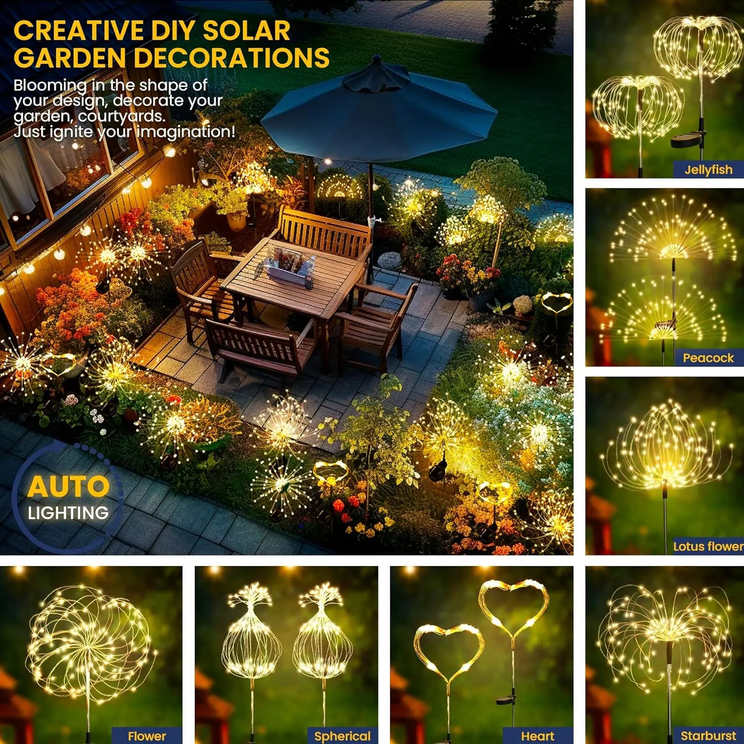 Garden Decoration Solar Light for Outdoors DIY Dandelion Solar Plug Garden Lighting