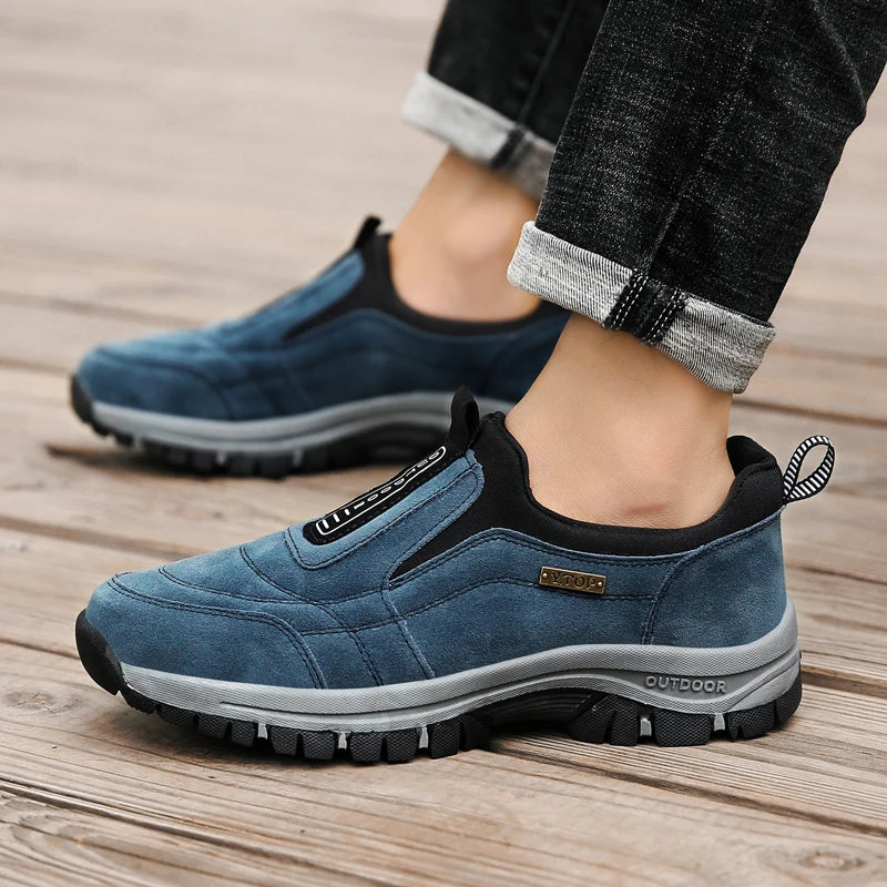 Outdoor Shoe Men Sneakers Autumn Slip On Casual Men Shoes Breathable Suede Leather Shoes