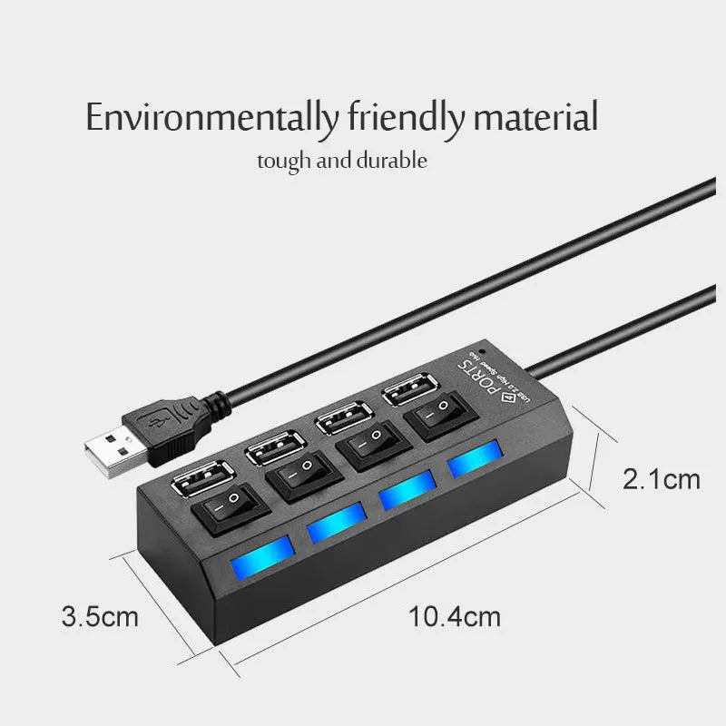 USB 2.0 Hub USB Hub 2.0 Multi USB Splitter Hub Use Power Adapter