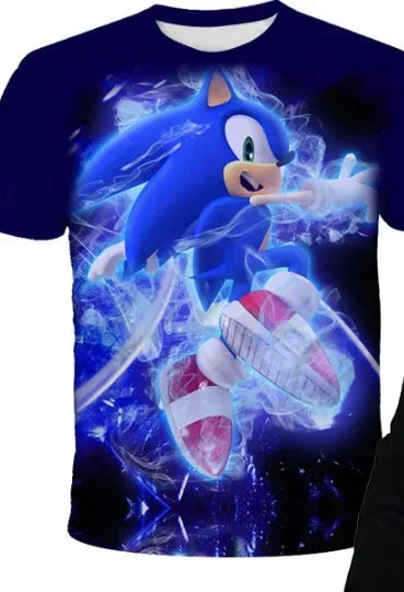 T-shirtChildren's Clothes Sonic 3D for Kids Boys and Girls Cartoon Printing Animation Cosplay Clothing Accessories