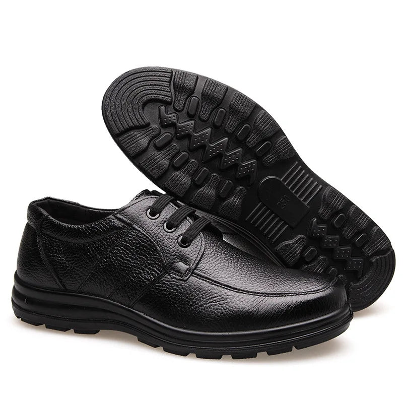 Genuine Leather Shoes Men Flats Fashion Men's Casual Shoes Soft Comfortable Lace up