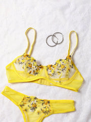 Embroidered Woman Two Piece Set Clothing Yellow For Women