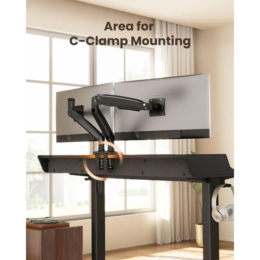 Electric Standing Desk with Drawers, 48″ X 24″ Gaming Desk with Monitor Stand, C-Clamp Mount, Home Office