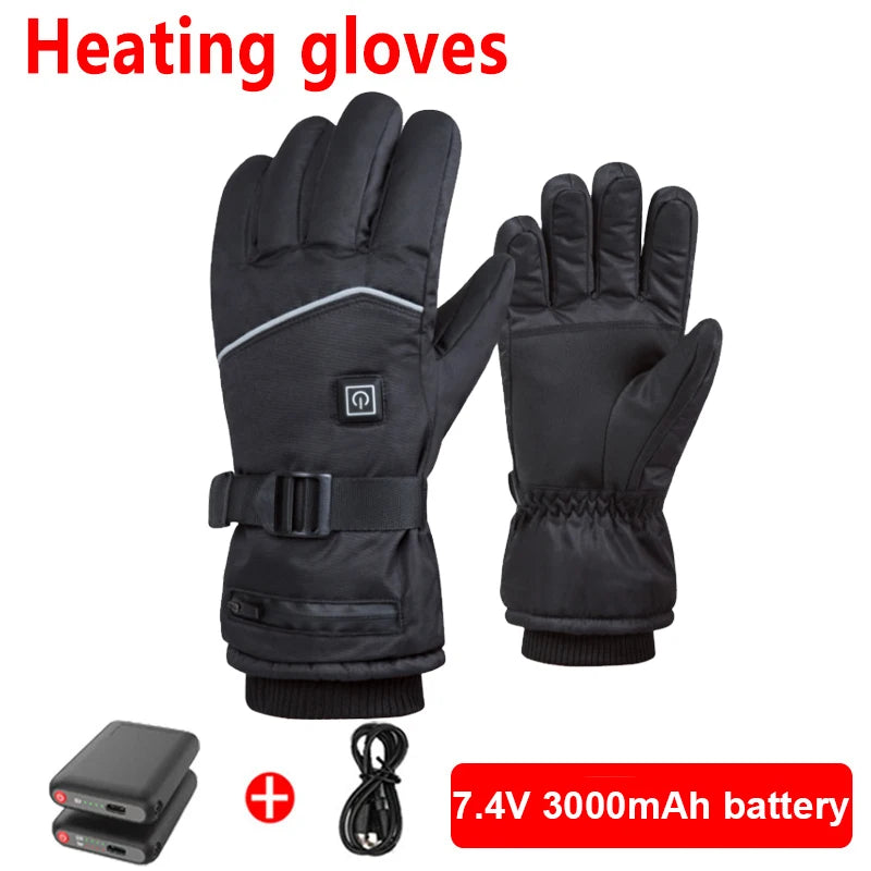 Heated Rechargeable Gloves Electric Heated Gloves Thermal Heat Gloves Winter Warm Skiing Snowboarding Hunting Fishing Cycling