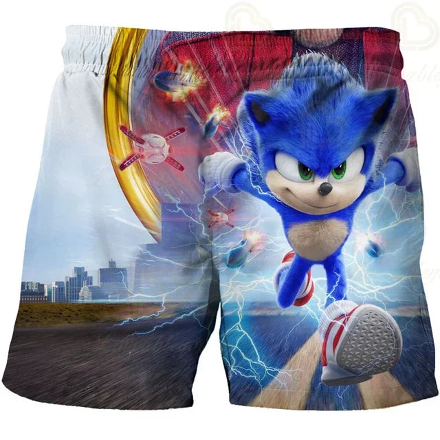 Cartoon Anime Sonics Shorts Kids Clothes Boys Harajuku Cute Girls Short Slevve Casual Children Summer Fashion Boy Boy Pants