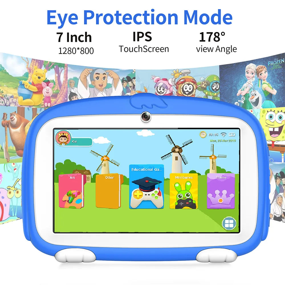 WiFi Tablet MTK Chip Quad Core 4GB RAM 64GB ROM Android 9.0 Google Play Support Bluetooth Kids Tablet Pc 4000mAh