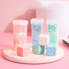 Random Colorful Dice Shape Pencil Eraser