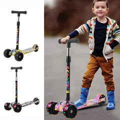 Children's Scooter 3 Wheel Scooter with Flash Wheels Kick Scooter