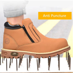 Waterproof Work Boots for Men Leather Boots Indestructible Work Shoes