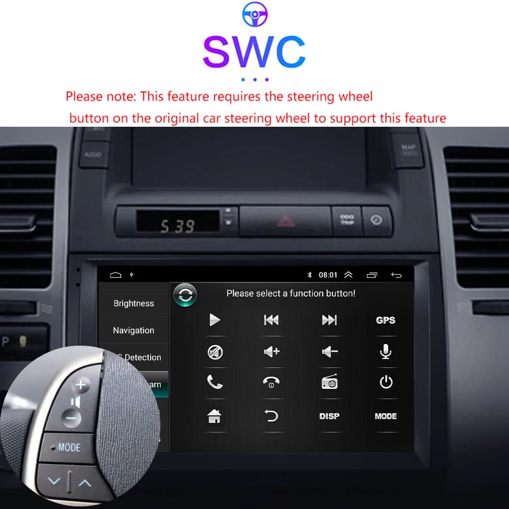 Carplay Autoradio 2 din Android 12 For Toyota Prius 20 2003-2009 Car Radio Multimedia Video Player GPS Navigation