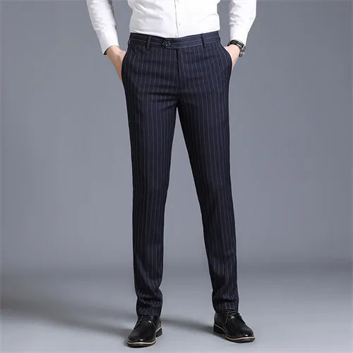 Autumn New Solid Business Casual Suit Pants Men Clothing Simple All Match Formal Wear Office Trousers Straight Men Pants 29-38