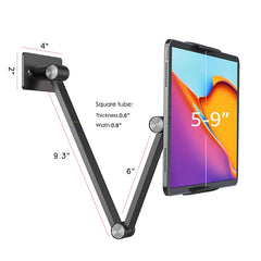 Bewiser Tablet Wall Mount Phone Stand Desk Bed Holder For 4.7-12.9" iphone&iPad 360 Degrees Rotate,Height&Angle Adjustable