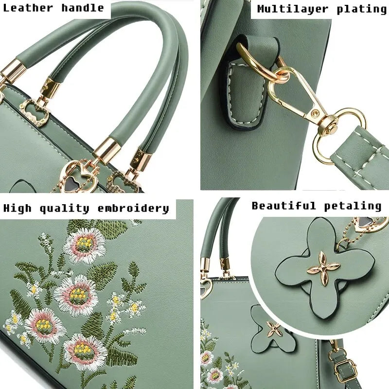 Women Embroidery Handbags Purse Tote Bags