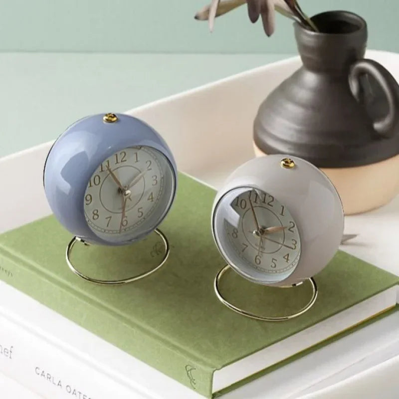 Light Alarm Clock with Night Light Silent for Bedroom Decoration Small Quartz