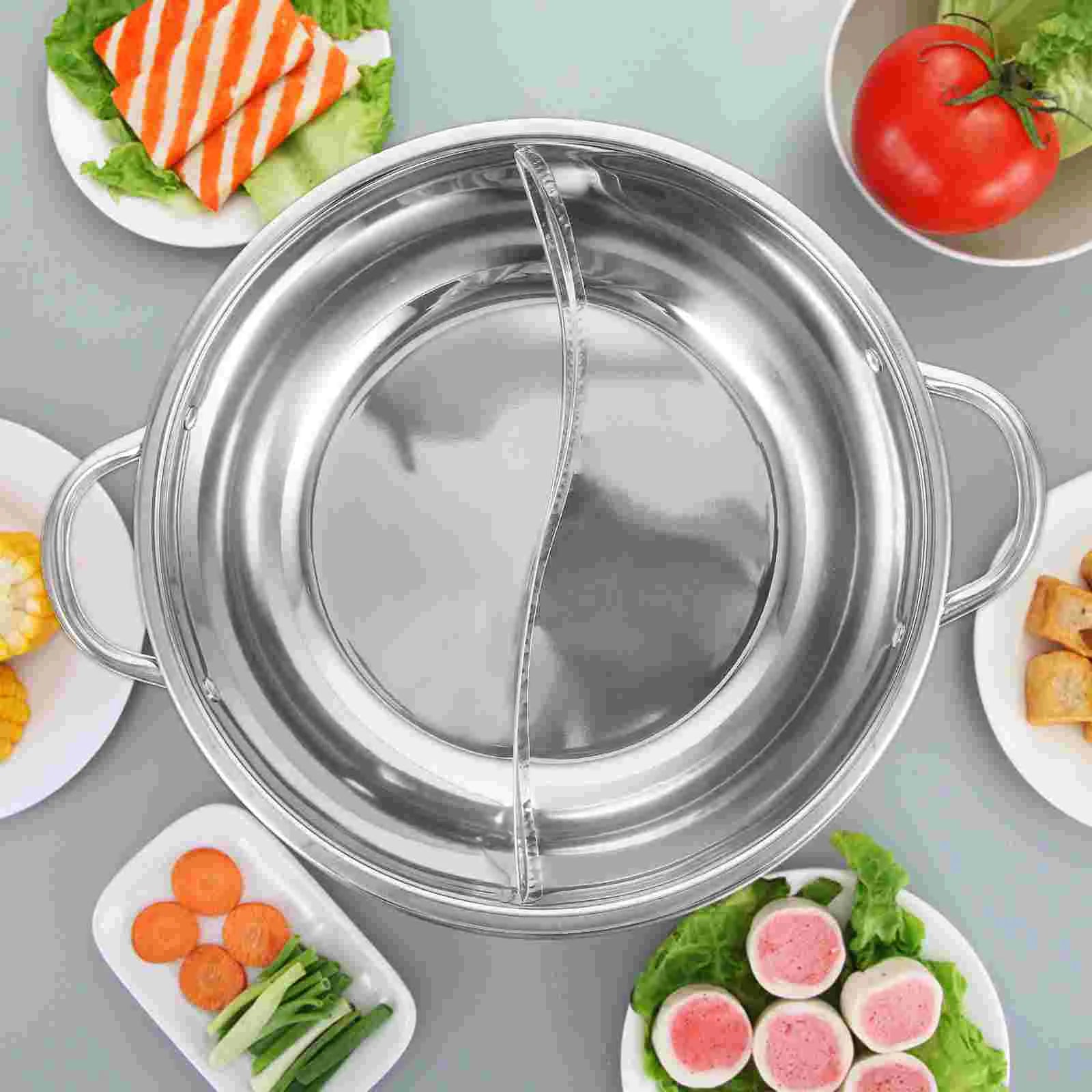 Mandarin Duck Pot Kitchen Essentials Supply Household Hot Pans Stainless Steel Stockpot Thickened Two-flavor Food Cooking