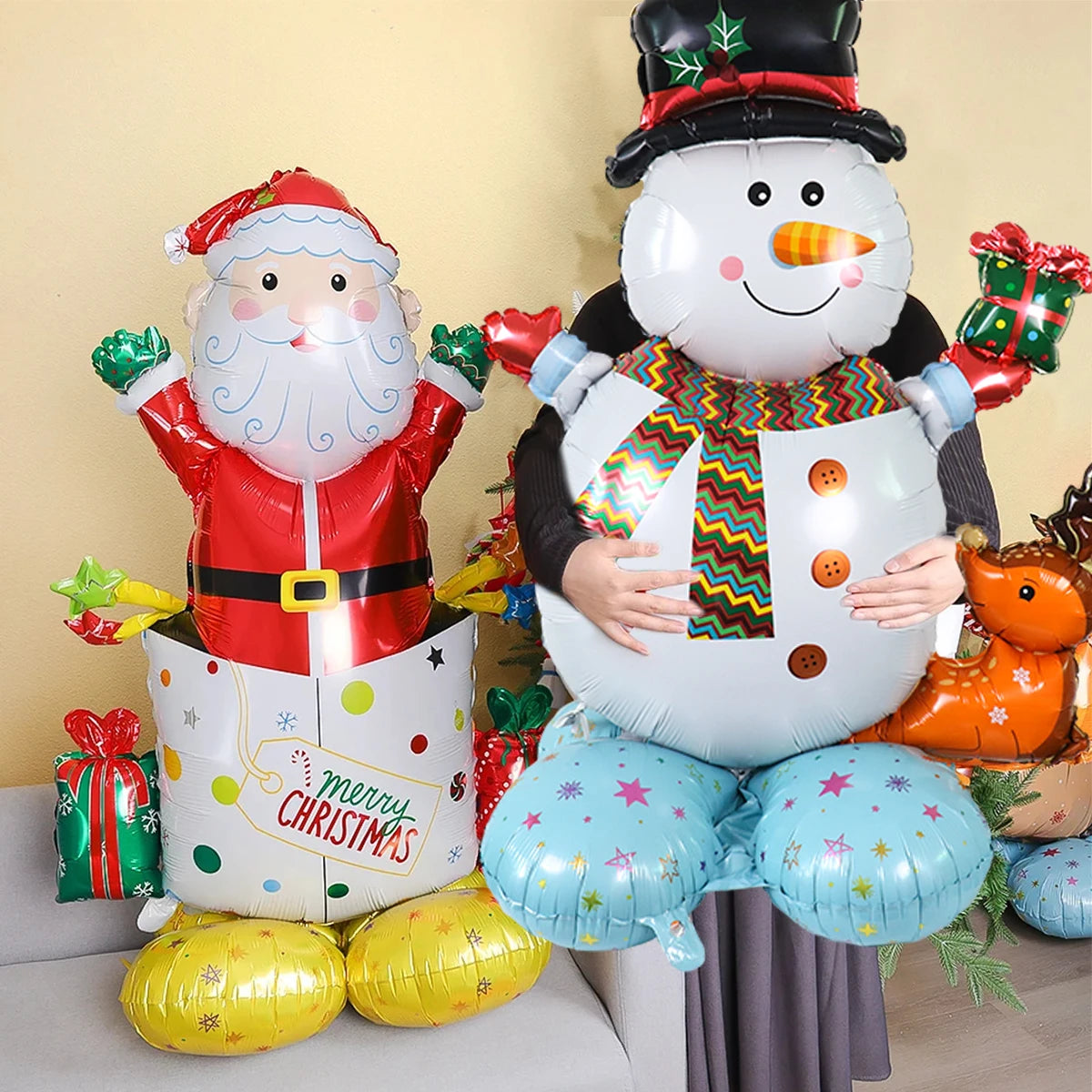 Large Christmas foil balloons, Santa Claus, snowman, Christmas tree balloon, suitable for Christmas party