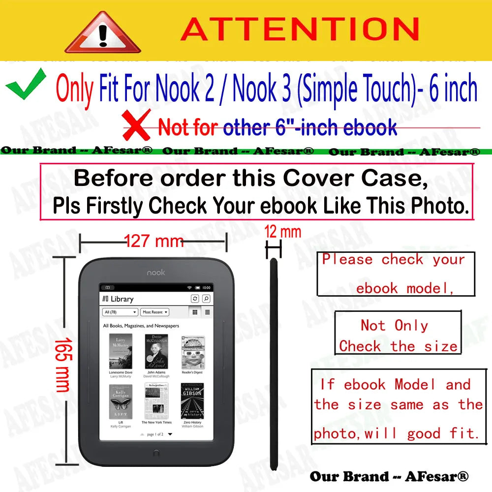 E reader E book Folio Flip Case Pocket Pouch