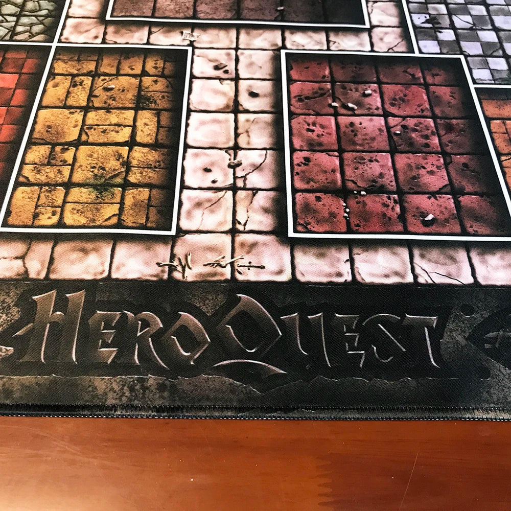 Custom Big Playmat HeroQuest with Stitched Edges (Locked Edges Big Mousepad) Natural Rubber Board Games Pad