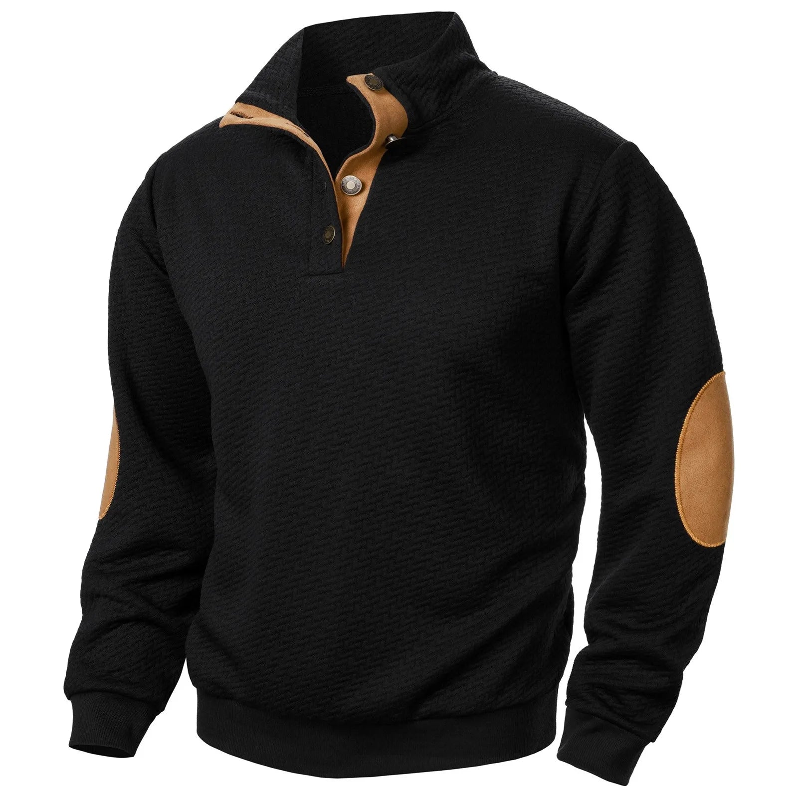 Sweatshirt Men Outdoor Casual Buttoned Stand Collar Pullover