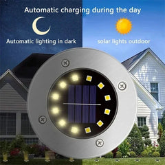 LED Outdoor Solar Power Disk Light Outdoor Garden