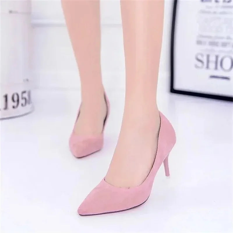 Large Size Women's Pumps Pointed Toe Patent Leather High Heels Dress Shoes