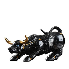 Bull Model Statue Robot Sculpture Office Desk Home Decoration Coins Badge Wall Street OX Bitcoin