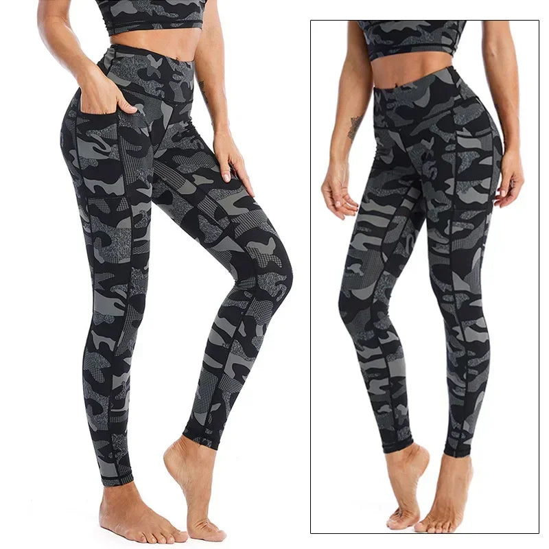 Cloud Hide Yoga Pants Women Flower High Waist Sports Leggings