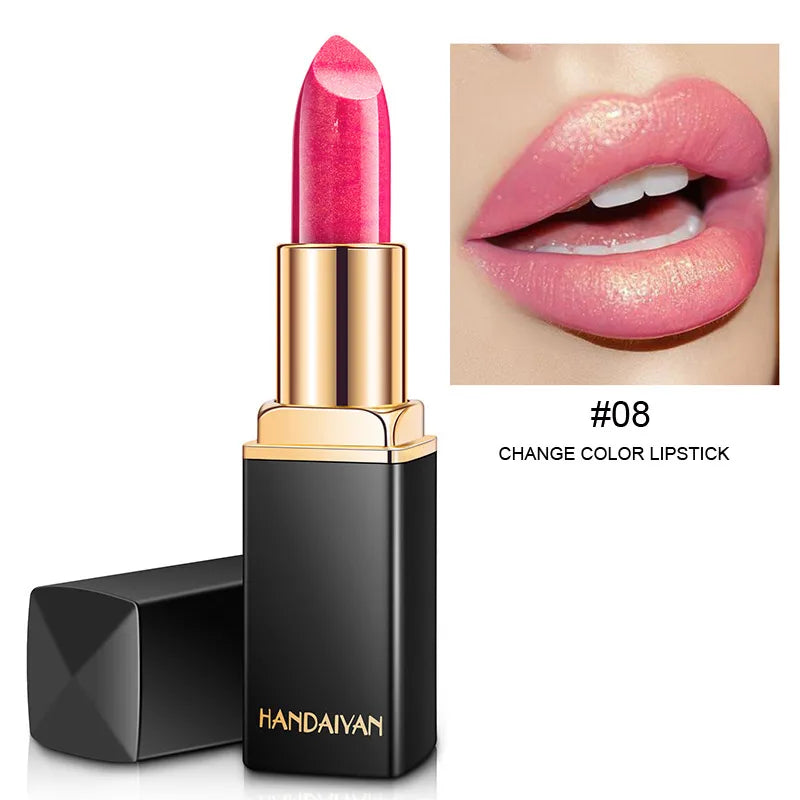 9 Colors Waterproof Nude Pink Glitter Lipstick