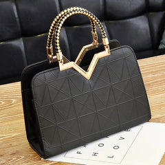 Women Handbag Patchwork Shoulder Messenger Office Work PU Leather Female Bag