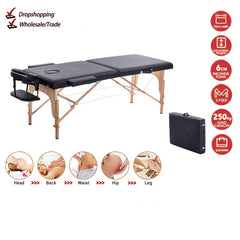 Massage Table Portable 2 Section Folding Couch Bed Lightweight Beauty Salon