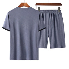 Summer Men's Short-sleeved T-shirt Shorts, Thin Cotton Shorts Sets  Sport Wear