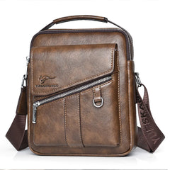 Kangaroo Luxury Brand Men Shoulder Bag Fashion Casual PU Leather Flap Men's Crossbody s 7.9-inch IPAD Handbags Travel Man