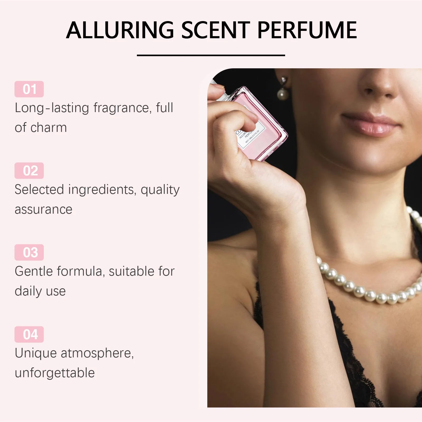 Pink Rose Essence Perfume Floral Scent Lasting Fragrance