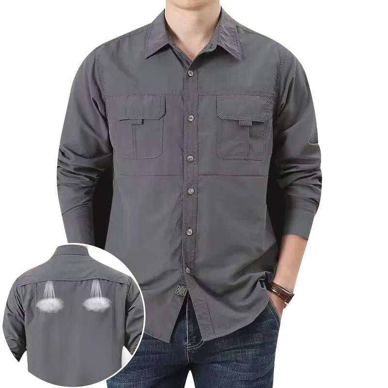 Men's casual loose long-sleeved shirt