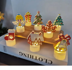 Christmas LED Candle Light Snowman Santa Christmas Day Party Bar Props Home