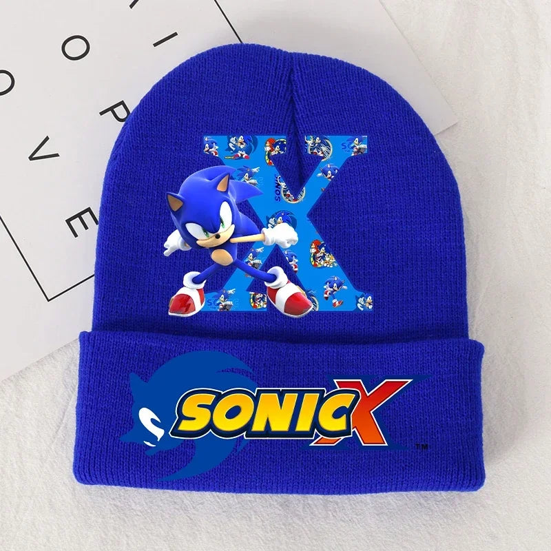 Sonics Children's Letter A-Z Knitted Hat Soft Warmth Boys Autumn Winter Kids Toddler Crochet Cap Outdoor Sport Cute Beanies Hats