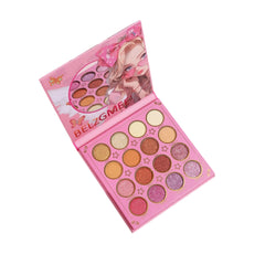 BELZGMEE 16 Colors Portable Matte Eyeshadow Palette Book with Mirror Glitter Shimmer Blush