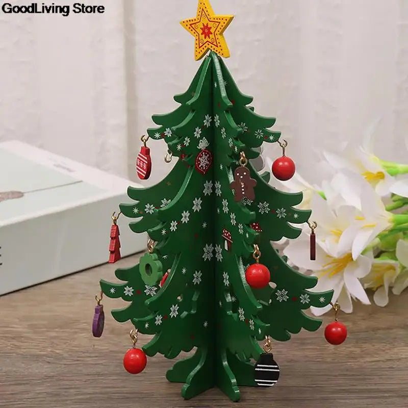 Handmade DIY Stereo Wooden Christmas Tree Xmas Tree Children's Layout Christmas Decorations