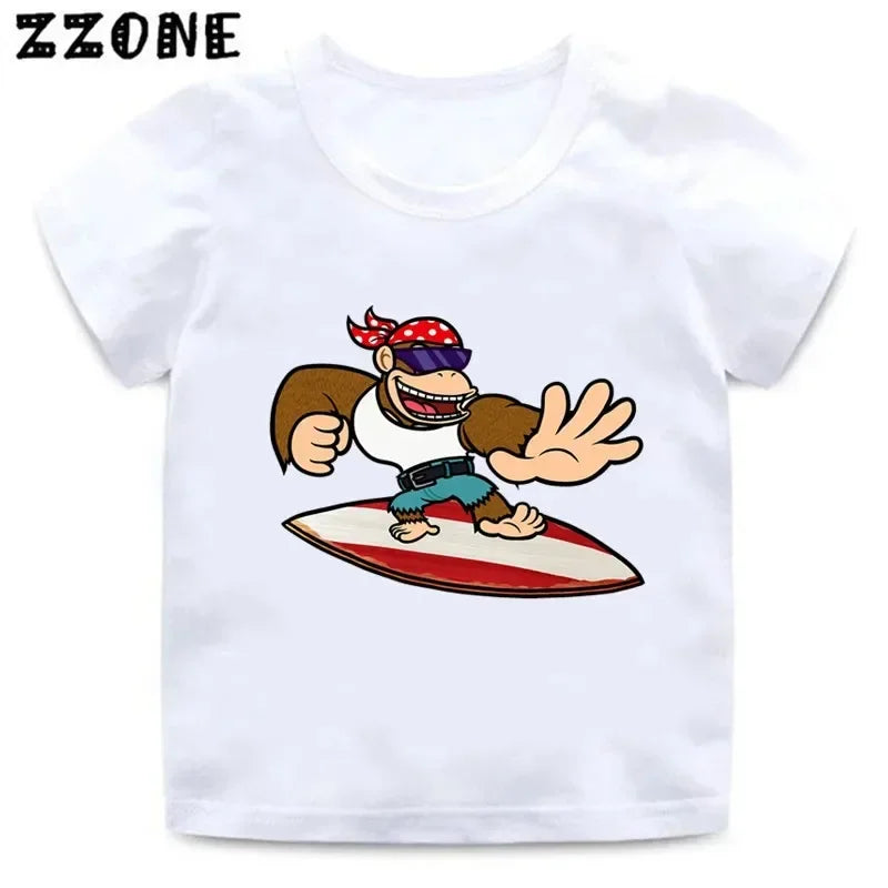 Donkey Kong Country Graphic Cartoon Kids T-Shirts