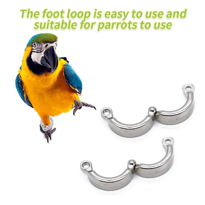 Parrot Leg Ring Stainless Steel Bird Ankle Foot Chain Ring Anti Bite Wire Rope