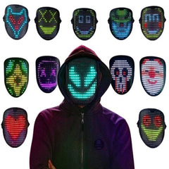 Led Rgb Multifunctional Bluetooth App Controls Mask DIY Image Mask Halloween Mask