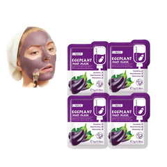 4 Pieces Eggplant Yeast Clear Mud Face Mask  Skin Care