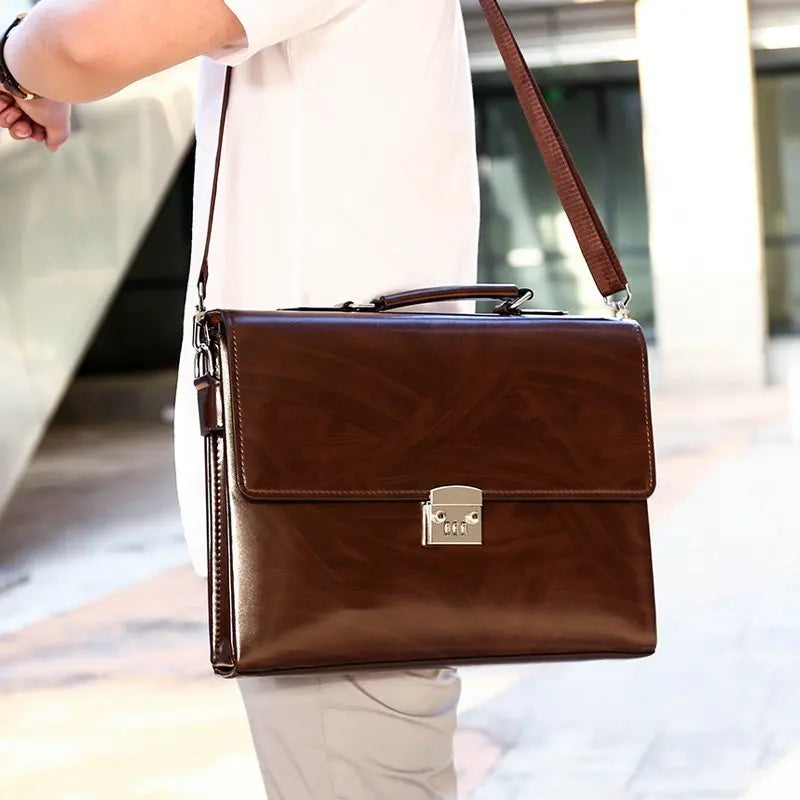 New Male Bring Password Lock Briefcase Diagonal Package Computer Laptop Bag