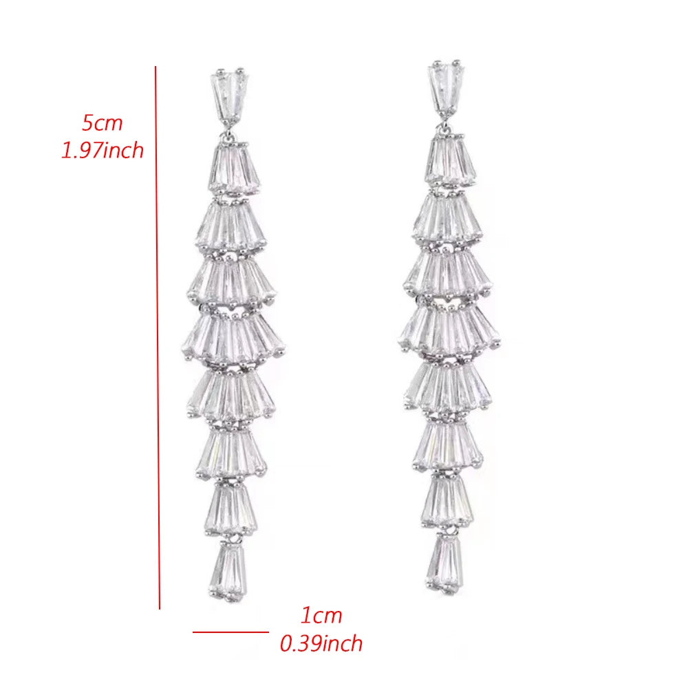 Fashion Luxury Geometric Dangle Drop Earrings for Women Wedding Party