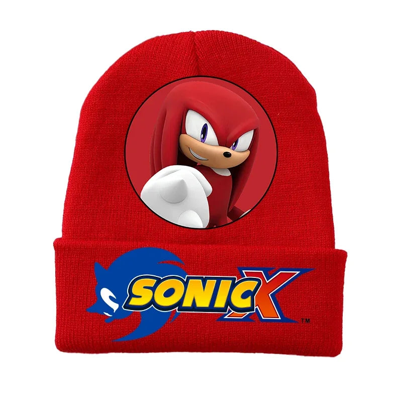 Sonics Knitted Hat Cute Outdoor Cycling Girls Boys Beanies Hats Warmth Crochet Children Cap for Kids Fashion Hip Hop Party Gifts