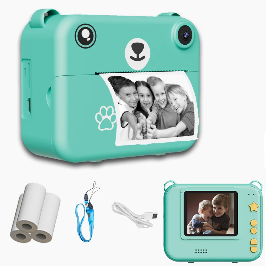 Digital Children Camera Photography Instant Print Photo 1080P HD Video Recorder Mini Thermal Printer